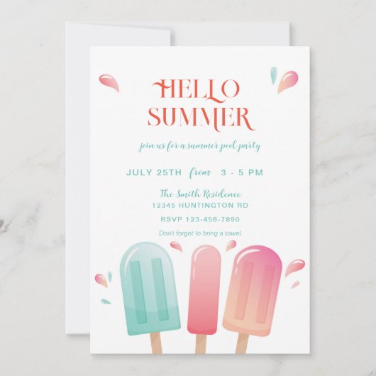 Invitation Fête d'été au bord de la piscine BBQ dans le jardi (Devant)