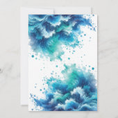 Invitation Fête d'été au bord de la piscine BYO Aquarelle ble (Dos)