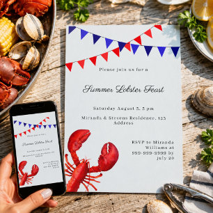 Invitation Fête d'été au festin de homard