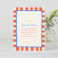 Fête d'été avec rayure de corail rouge et bordure