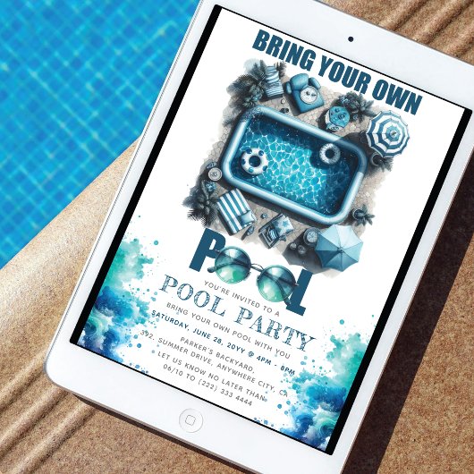 Invitation Fête d'été avec votre propre piscine