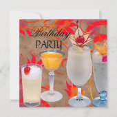 Invitation Fête d'été Cocktails Tropical (Devant)