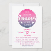 Invitation fête d'été coucher de soleil rose (Devant)