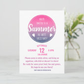 Invitation fête d'été coucher de soleil rose (Debout devant)