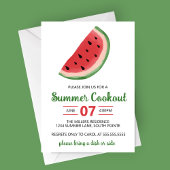 Invitation Fête d'été de barbecue à la pastèque à l'aquarelle