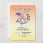 Invitation Fête d'été de la chouette de sirène jaune côtière (Devant)