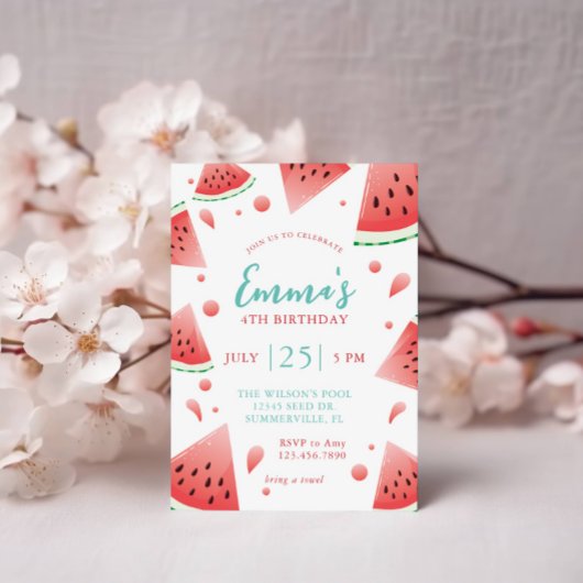 Invitation Fête d'été de la pastèque