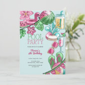 Invitation Fête d'été de la piscine (Debout devant)