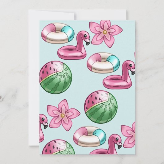 Invitation Fête d'été de la piscine (Dos)