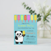 Invitation Fête d'été de Panda Bear avec des Popsicles (Debout devant)