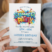 Invitation Fête d'été de style graffiti vibrant