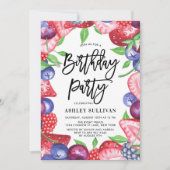 Invitation Fête d'été des baies d'aquarelle (Devant)