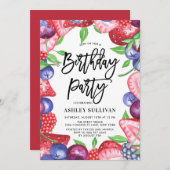 Invitation Fête d'été des baies d'aquarelle (Devant / Derrière)