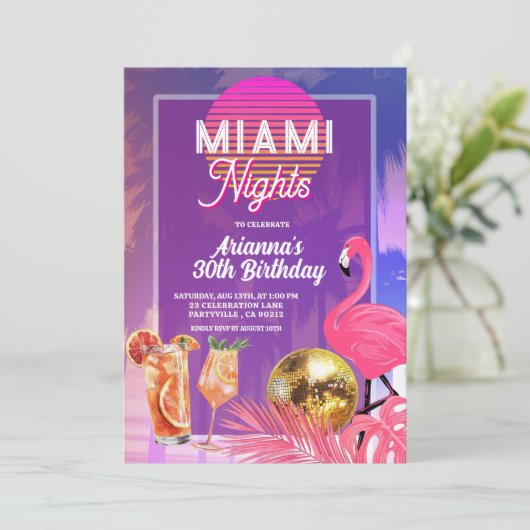 Invitation Fête d'été des nuits de Miami (Debout devant)