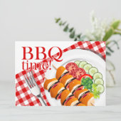 Invitation Fête d'été du barbecue Jardin Cuisine (Debout devant)