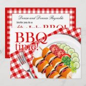 Invitation Fête d'été du barbecue Jardin Cuisine (Devant / Derrière)