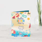 Invitation Fête d'été Festival Anniversaire Plage Colorée (Devant)