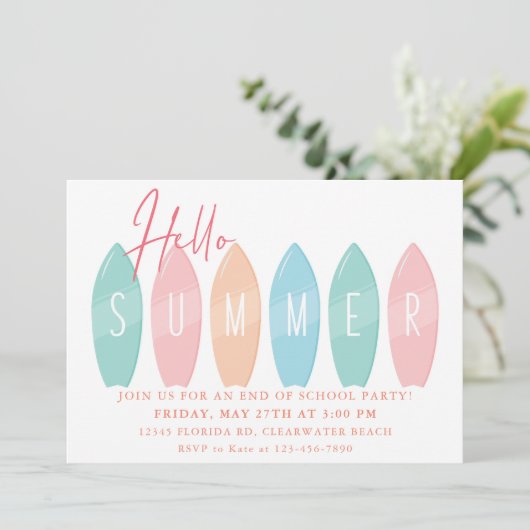 Invitation Fête d'été Fête de fin d'année scolaire Célébratio (Debout devant)