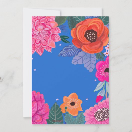 Invitation Fête d'été Fleur sauvage brillant (Dos)