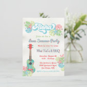 Invitation Fête d'été Fleur tropicale Luau Aloha (Debout devant)