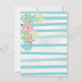 Invitation Fête d'été Fleurs Tropicales Luau Aloha (Dos)