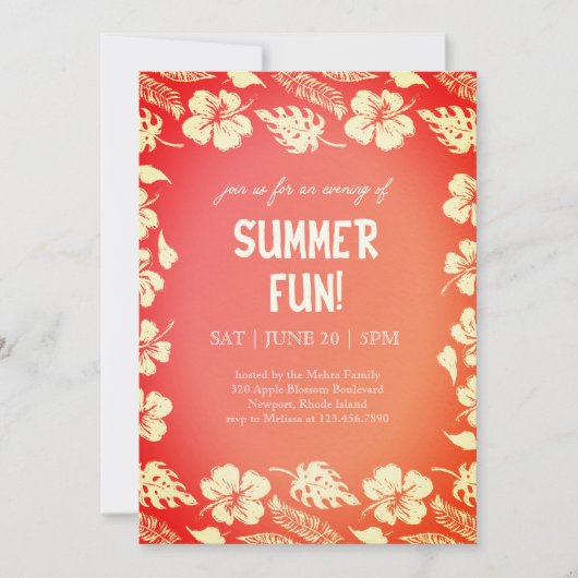 Invitation Fête d'été Good Vibes & Sunshine (Devant)