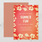 Invitation Fête d'été Good Vibes & Sunshine (Devant / Derrière)