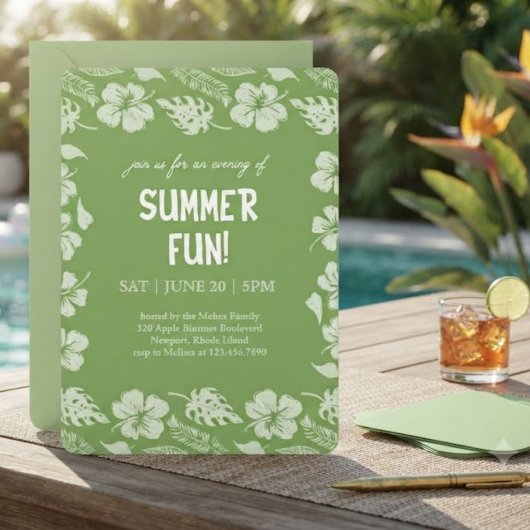 Invitation Fête d'été Good Vibes & Sunshine