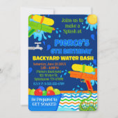 Invitation Fête d'été Jardin d'anniversaire Water Bash Party (Devant)