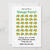 Invitation Fête d'été Mango Fruit Tropical (Devant)