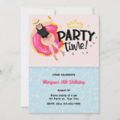 Invitation Fête d'été moderne Heure Fille Anniversaire (Devant)