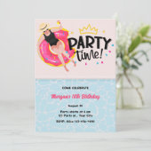 Invitation Fête d'été moderne Heure Fille Anniversaire (Debout devant)