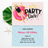 Invitation Fête d'été moderne Heure Fille Anniversaire