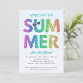 Invitation Fête d'été, Parties scintillant de l'école en arc- (Debout devant)