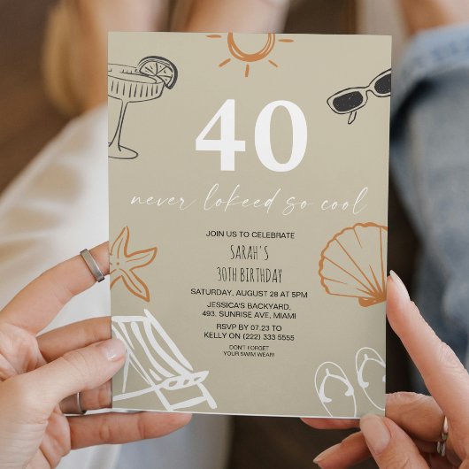 Invitation Fête d'été pour 40 ans
