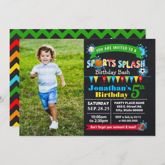 Invitation Fête d'été pour les enfants (Devant / Derrière)