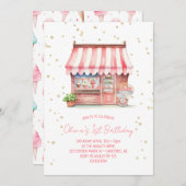 Invitation Fête d'été sociale de la crème glacée (Devant / Derrière)