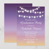 Invitation Fête d'été Sunset Lights Graduation (Devant / Derrière)