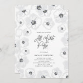 Invitation Fête d'été tout en blanc (Devant / Derrière)