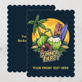 Invitation Fête d'été Tropical Texte Personnalisé (Devant / Derrière)