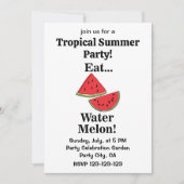 Invitation Fête d'été tropicale drôle avec fruit de pastèque (Devant)