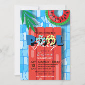 Invitation Fête d'été tropicale fête de la piscine (Devant)