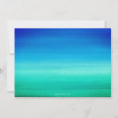 Invitation Fête d'été Vagues bleues et vertes Océan Aquarelle (Dos)