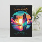 Invitation Fête d'été - Vibes de surf couché de soleil- (Debout devant)