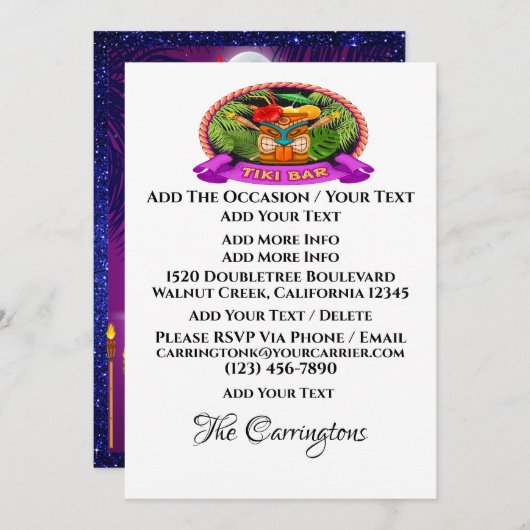 Invitation Fête d'été - Voir Reverse Side (Devant / Derrière)