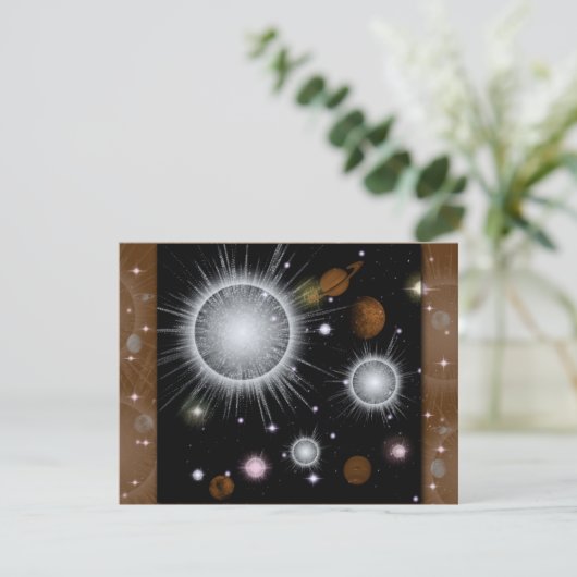 Invitation Fête d'étoile brillante de nébuleuse spatiale (Debout devant)