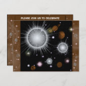 Invitation Fête d'étoile brillante de nébuleuse spatiale (Devant / Derrière)