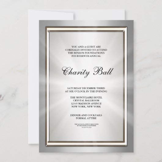 Invitation Fête d'événements Silver Corporate (Devant)