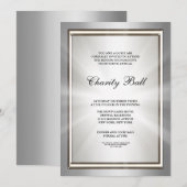 Invitation Fête d'événements Silver Corporate (Devant / Derrière)