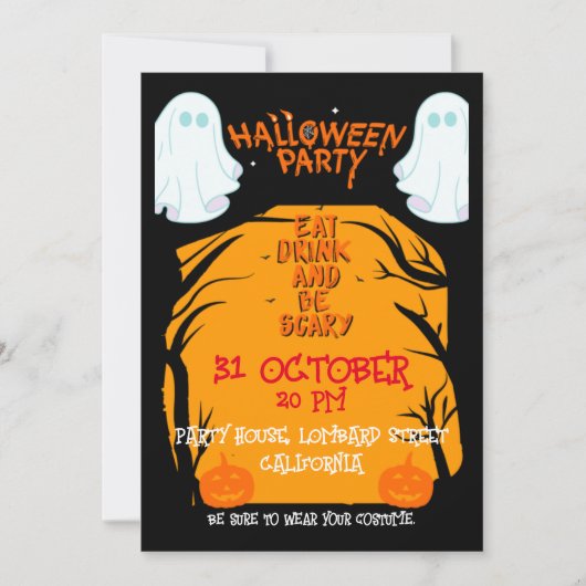Invitation Fête d'Halloween (Devant)